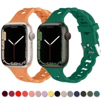 [MO142] ★Apple Watch belt 38mm/41mm/42mm/40mm/44mm/45mm★ アップルウォッチ 替えベルト シリコン リングチェーン 軽量 防水 スポーティー