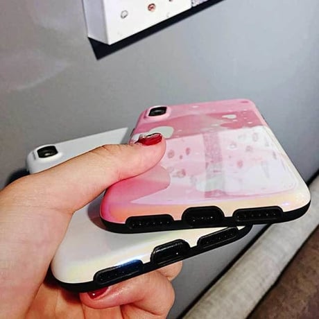 [MD447] ★ iPhone 6 / 6s / 6Plus / 6sPlus / 7 / 7Plus / 8 / 8Plus / X ★ シェルカバー ケース ハート パステル 可愛い フェミニン