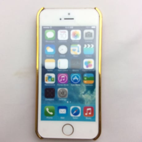 ［KN010］★ iPhone 5 / 5s ★ ハート の ゴールド スタッズ ハード ケース ( レッド ) シェル型　オシャレ かわいい 人気