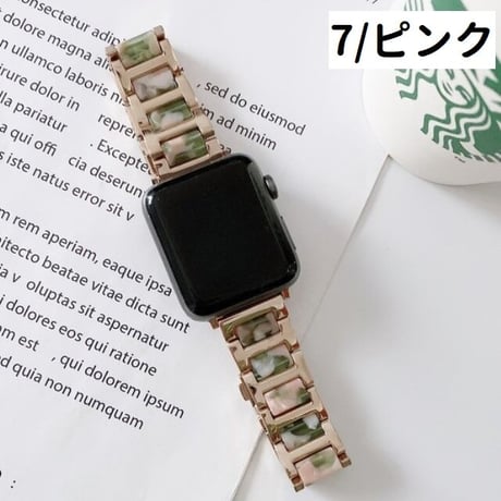 [MO203] ★Apple Watch belt 38mm/41mm/42mm/40mm/44mm/45mm★ アップルウォッチ 替えベルト ニュアンスカラー ストーン風 メタリック 異素材ミックス