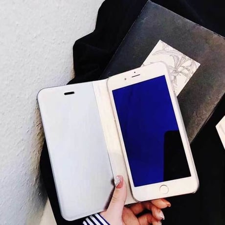 [MD438] ★ iPhone 6 / 6s / 6Plus / 6sPlus / 7 / 7Plus / 8 / 8Plus / X ★ 手帳型 ケース ミラー 綺麗 上品 グラスケース