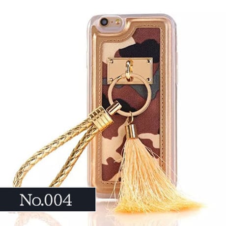 【AO038】★ iPhoneSE / 5 / 5s / 6 / 6Plus ★ ハイブリッド カモフラージュ　迷彩 リング＆タッセル付きケース