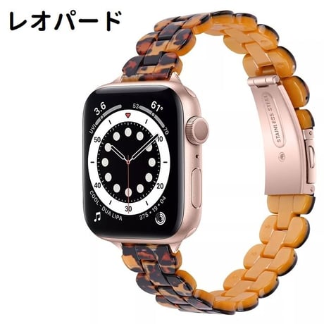 [MO241] ★Apple Watch belt 38mm/40mm/42mm/44mm ★ アップルウォッチ 替えベルト レジン ニュアンスカラー 大理石風 ヒョウ柄 細ベルト 個性的