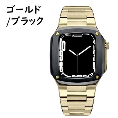 [MO064] ★Apple Watch belt 40mm/44mm★ アップルウォッチ バンパーケース+替えベルト フルメタル 高級感 ワンカラー バイカラー クール