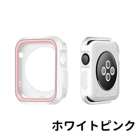 [MO011] ★Apple Watch Bumper Case 38mm/41mm/42mm/40mm/44mm/45mm★ アップルウォッチ バンパーケース シリコン ラインアクセント