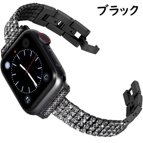 [MO135] ★Apple Watch belt 38mm/41mm/42mm/40mm/44mm/45mm★ アップルウォッチ 替えベルト 4列ラインストーン 切り替え ゴージャス ブレスレット