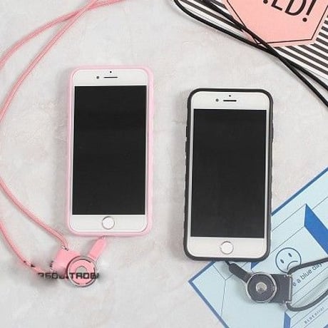 【SI008】★ iPhone 6 / 6s / 6Plus / 6sPlus / 7 / 7Plus ★ シェル型 ケース ( ブラック ピンク ) ストライプ ボーダー ハート かわいい シンプル