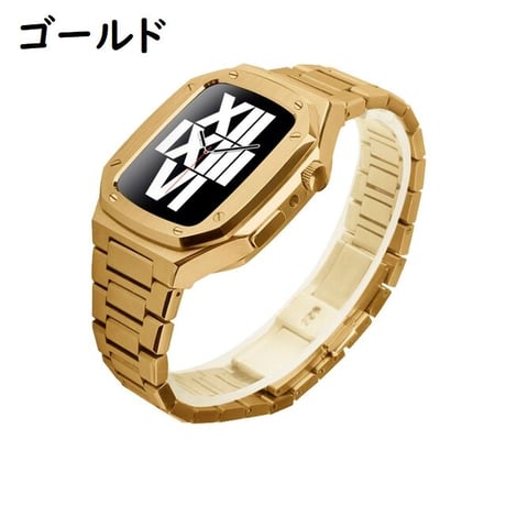 [MO067] ★Apple Watch belt 41mm/44mm/45mm★ アップルウォッチ バンパーケース+替えベルト セット フルメタルデザイン ステンレス シンプル クール
