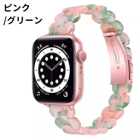 [MO241] ★Apple Watch belt 38mm/40mm/42mm/44mm ★ アップルウォッチ 替えベルト レジン ニュアンスカラー 大理石風 ヒョウ柄 細ベルト 個性的