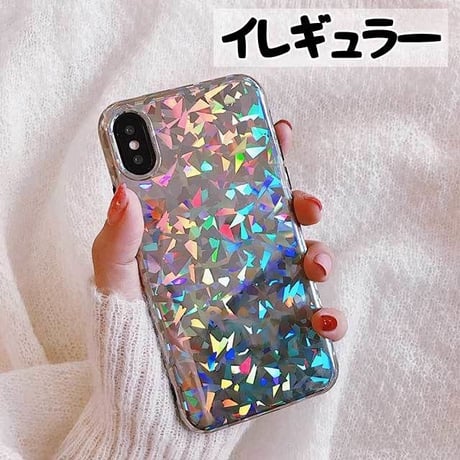 [MD303] ★ iPhone 6 / 6s / 6Plus / 6sPlus / 7 / 7Plus / 8 / 8Plus / X ★ シェルカバー ケース ホログラム きらきら 綺麗
