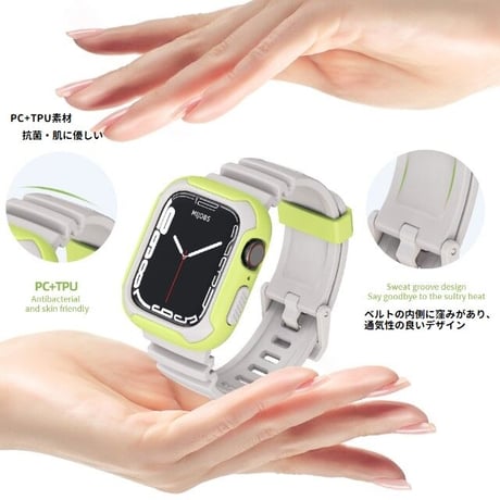 [MO231] ★Apple Watch belt 40mm/41㎜/44mm/45mm ★ アップルウォッチ バンパーバンド一体型 二重バンパー バイカラー TPU スポーティー