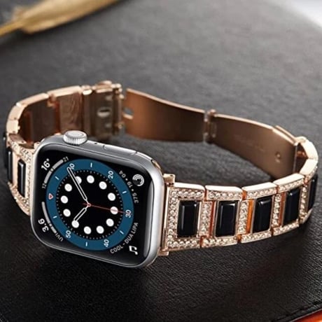 [MO105] ★Apple Watch belt 38mm/41mm/42mm/40mm/44mm/45mm★ アップルウォッチ 替えベルト 宝石風 ストーン風 ラインストーン ステンレススチール