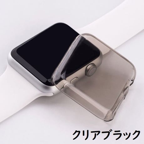 [MO166] ★Apple Watch Bumper Case 38mm/42mm/40mm/44mm★ アップルウォッチ バンパーケース クリア クリアブラックプロテクター