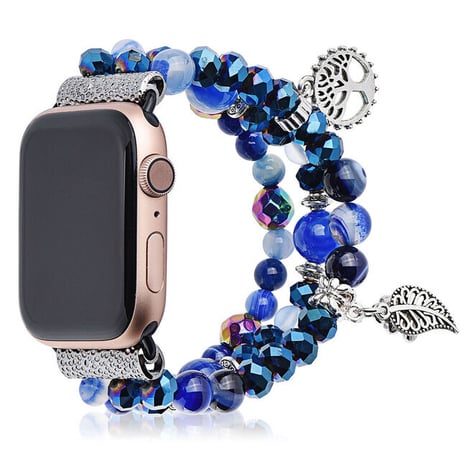 [MO208] ★Apple Watch belt 38mm/41mm/42mm/40mm/44mm/45mm ★ アップルウォッチ 替えベルト ビーズ ブレスレット ストーン風 チャーム アジアン