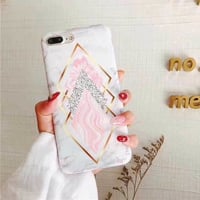 [MD411] ★ iPhone 6 / 6s / 6Plus / 6sPlus / 7 / 7Plus / 8 / 8Plus / X ★ シェルカバー ケース 大理石 幾何学模様 オトナ