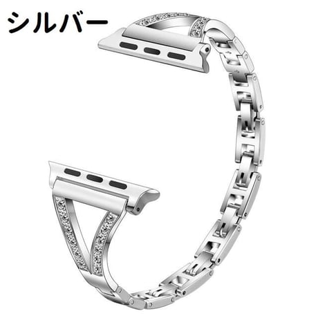 [MO228] ★Apple Watch belt 38mm/40mm/42㎜/44mm ★ アップルウォッチ 替えベルト トライアングルデザイン ブレスレット ラインストーン 華奢 ラグジュアリー