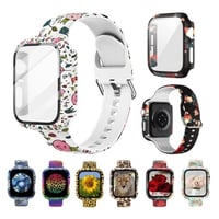 [MO126] ★Apple Watch belt 38mm/42mm/40mm/44mm★ アップルウォッチ バンパーケース+シリコンベルト セット プリント アニマル 花柄