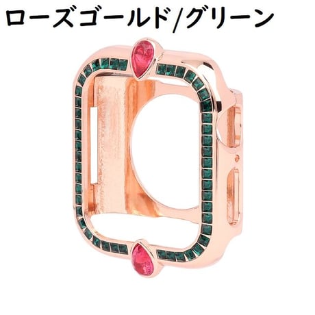 [MO121] ★Apple Watch Bumper Case 40mm/44mm★ アップルウォッチ バンパーケース 高見え 雫型ビジュー ラインストーン ラグジュアリー