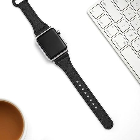 [MO150] ★Apple Watch belt 38mm/42mm/40mm/44mm★ アップルウォッチ 替えベルト シンプル 華奢 レザー 穴止め式 ステッチ 通勤 通学