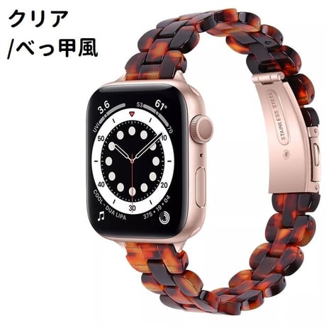 [MO241] ★Apple Watch belt 38mm/40mm/42mm/44mm ★ アップルウォッチ 替えベルト レジン ニュアンスカラー 大理石風 ヒョウ柄 細ベルト 個性的