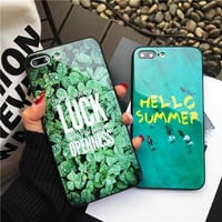 [MD398] ★ iPhone 6 / 6s / 6Plus / 6sPlus / 7 / 7Plus / 8 / 8Plus / X ★ シェルカバー ケース リーフ 海 サマー お洒落