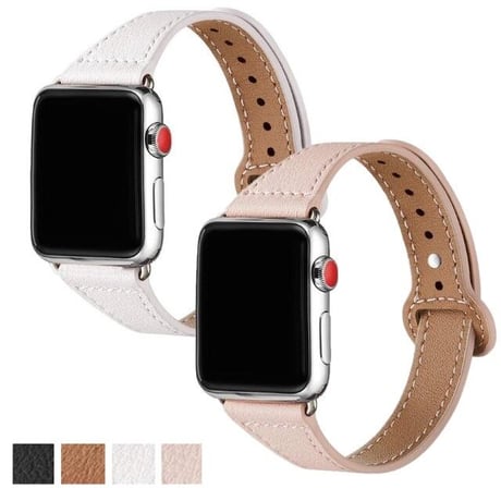 [MO150] ★Apple Watch belt 38mm/42mm/40mm/44mm★ アップルウォッチ 替えベルト シンプル 華奢 レザー 穴止め式 ステッチ 通勤 通学