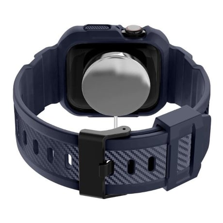 [MO215] ★Apple Watch belt 38mm/41mm/42mm/40mm/44mm/45mm ★ アップルウォッチ バンパーバンド一体型 シリコン プロテクター ダークカラー 防水