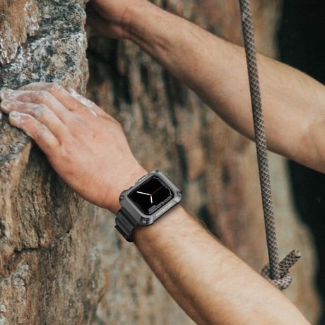 [MO204] ★Apple Watch belt 44mm/45mm★ アップルウォッチ バンパーバンド一体型 TPUベルト ステンレススチールバンパー プロテクター 耐衝撃 スポーティー
