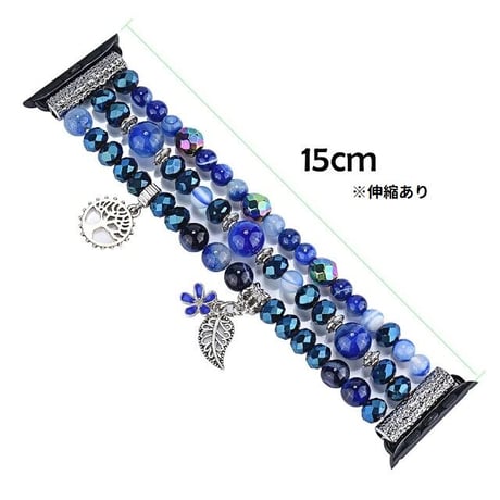 [MO208] ★Apple Watch belt 38mm/41mm/42mm/40mm/44mm/45mm ★ アップルウォッチ 替えベルト ビーズ ブレスレット ストーン風 チャーム アジアン