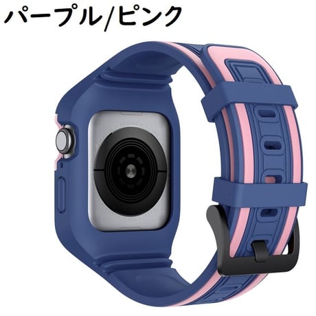 [MO147] ★Apple Watch belt 42mm/44mm★ アップルウォッチ 替えベルト シリコン バンパーバンド一体型 高見え バイカラー