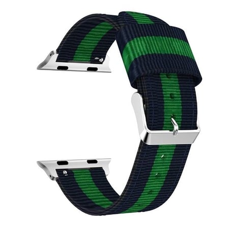 [MO164] ★Apple Watch belt 38mm/42mm/40mm/44mm★ アップルウォッチ 替えベルト ナイロン ストライプ バイカラー スポーティー