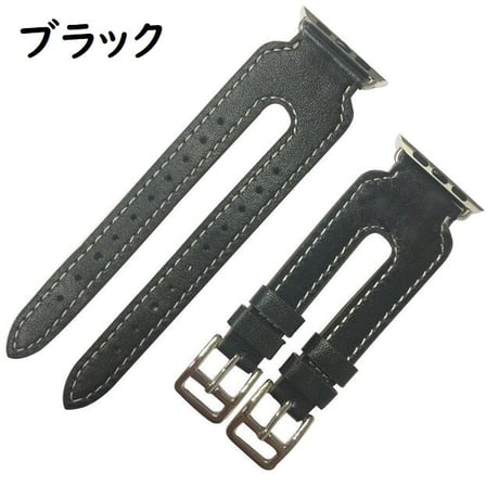 [MO131] ★Apple Watch belt 38mm/42mm/40mm/44mm★ アップルウォッチ 替えベルト 2連レザー ダブルベルト 幅広 ワイド ステッチ