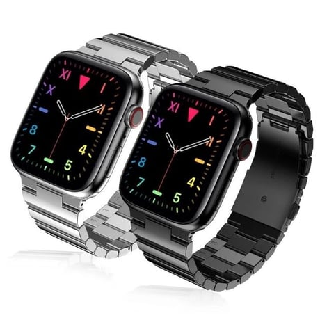 [MO219] ★Apple Watch belt 38mm/41mm/42mm/40mm/44mm/45mm ★ アップルウォッチ 替えベルト 凹凸デザイン メタリック ステンレススチール シンプル