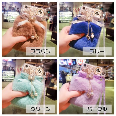 [NW355] ★ iPhone SE / 5 / 5s / 6 / 6s / 6Plus / 6sPlus / 7 / 7Plus / 8 / 8Plus ★ シェルカバー ケース ファー 秋冬