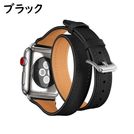 [MO159] ★Apple Watch belt 38mm/42mm/40mm/44mm★ アップルウォッチ 替えベルト レザー ダブルループ 2連 ワンカラー バイカラー
