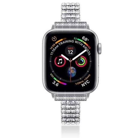 [MO135] ★Apple Watch belt 38mm/41mm/42mm/40mm/44mm/45mm★ アップルウォッチ 替えベルト 4列ラインストーン 切り替え ゴージャス ブレスレット