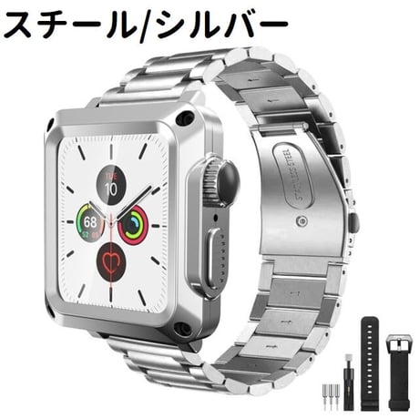 [MO218] ★Apple Watch belt 38mm/42mm/40mm/44mm ★ アップルウォッチ バンパー+替えベルト タイプ選べる メタリック レザー フルメタル ハイブリット
