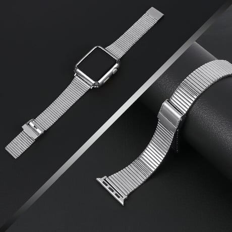 [MO041] ★Apple Watch belt 38mm/41mm/42mm/40mm/44mm/45mm★ アップルウォッチ バンパーケース+スチールバンド 替えベルト メタル スタイリッシュ
