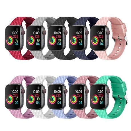 [MO155] ★Apple Watch belt 38mm/42mm/40mm/44mm★ アップルウォッチ 替えベルト シリコン キルティング風 格子柄 シンプル 防水