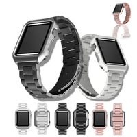 [MO173] ★Apple Watch belt 38mm/42mm/40mm/44mm★ アップルウォッチ バンパーバンド一体型 セット フルメタル ステンレススチール シンプル