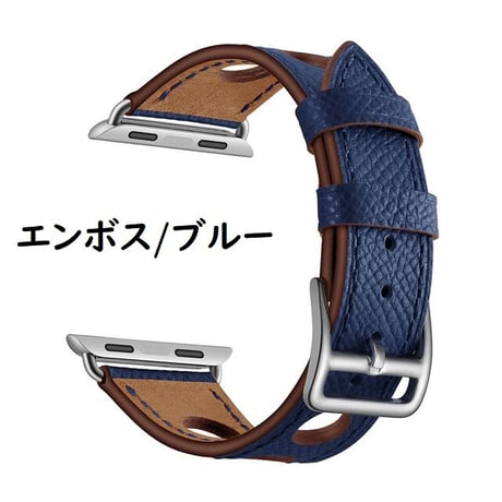 [MO130] ★Apple Watch belt 38mm/42mm/40mm/44mm★ アップルウォッチ 替えベルト レザー センターパンチング エンボス加工 スムース