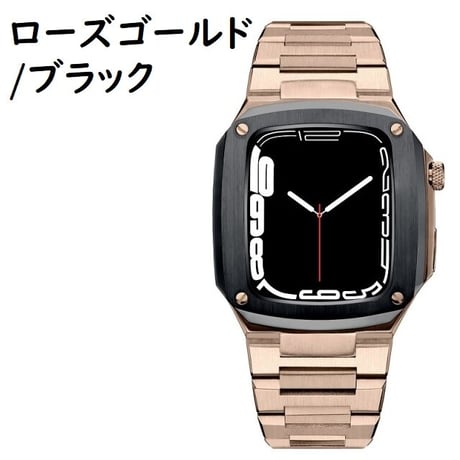 [MO064] ★Apple Watch belt 40mm/44mm★ アップルウォッチ バンパーケース+替えベルト フルメタル 高級感 ワンカラー バイカラー クール