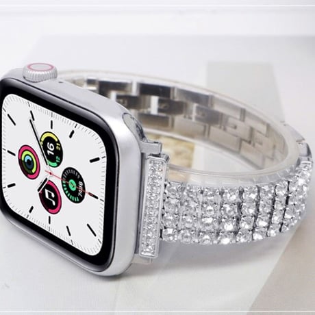 [MO135] ★Apple Watch belt 38mm/41mm/42mm/40mm/44mm/45mm★ アップルウォッチ 替えベルト 4列ラインストーン 切り替え ゴージャス ブレスレット