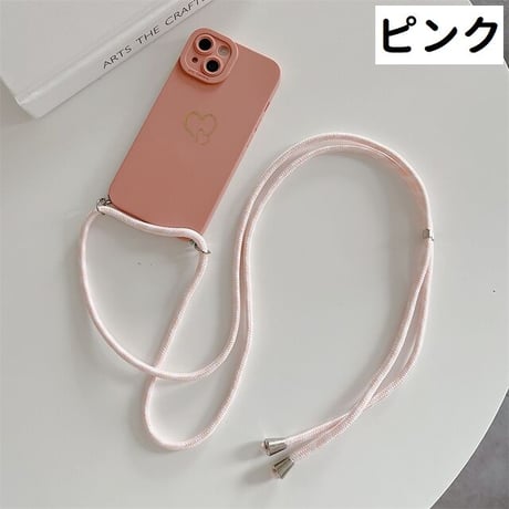 [MO187] ★iPhone7/8/SE(第2.3世代)/12/13/Pro/Pro Max/mini★ iPhoneケース ショルダー ストラップ シェル型 シリコン ハート カメラ保護