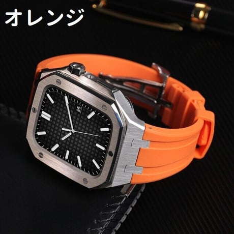 [MO033] ★Apple Watch belt 44mm/45mm★ アップルウォッチ バンパーケース+替えベルト セット シリコン ハイブリッドデザイン カラバリ豊富