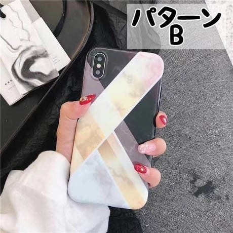 [MD412] ★ iPhone 6 / 6s / 6Plus / 6sPlus / 7 / 7Plus / 8 / 8Plus / X ★ シェルカバー ケース 大理石 ジオメトリック クール
