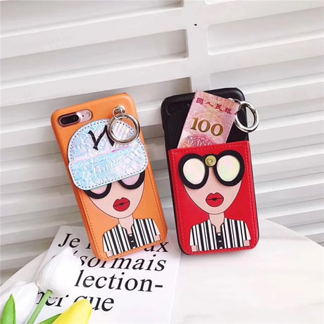 [NW367] ★ iPhone 6 / 6s / 6Plus / 6sPlus / 7 / 7Plus / 8 / 8Plus ★ シェルカバー ケース おしゃれ ガール キャップ 帽子