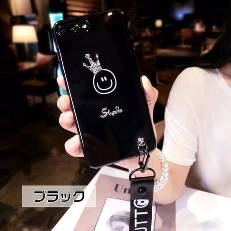 [NW365] ★ iPhone 6 / 6s / 6Plus / 6sPlus / 7 / 7Plus / 8 / 8Plus ★ シェルカバー ケース クラウン スマイル マーク ニコちゃん