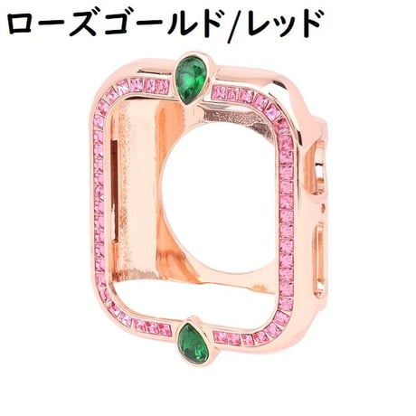 [MO121] ★Apple Watch Bumper Case 40mm/44mm★ アップルウォッチ バンパーケース 高見え 雫型ビジュー ラインストーン ラグジュアリー