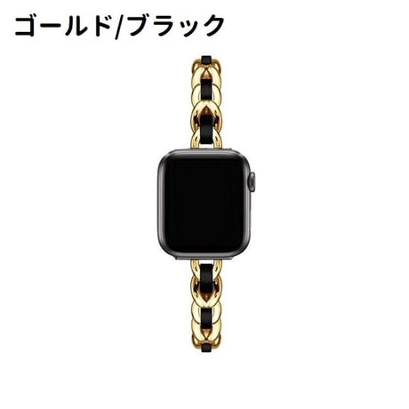 [MO238] ★Apple Watch belt 38mm/40mm/42mm/44mm ★ アップルウォッチ 替えベルト レザーチェーン 細ベルト 異素材ミックス ブレスレット 高見え